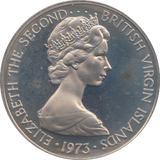 1973 SILVER PROOF 25 CENTS BRITISH VIRGIN ISLANDS