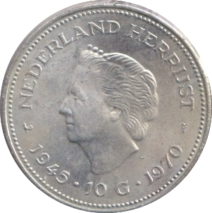 1970 SILVER NETHERLANDS 10 GULDEN