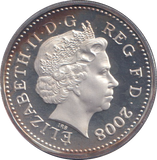 2008 SILVER PROOF GOLD PLATED £1