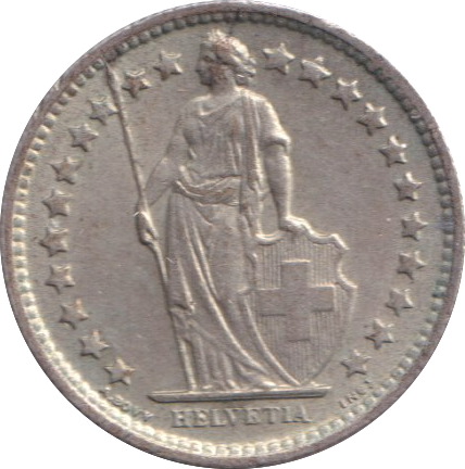 1959 SILVER HALF FRANC SWITZERLAND