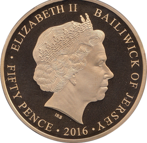 2016 FIFTY PENCE BU BAILIWICK OF JERSEY WHAT PASSING BELLS FOR THESE WHO DIE