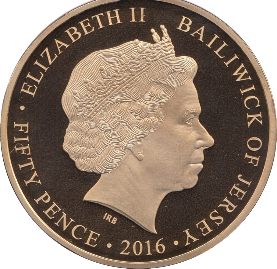 2016 FIFTY PENCE BU BAILIWICK OF JERSEY WHAT PASSING BELLS FOR THESE WHO DIE