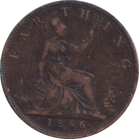 1886 FARTHING ( VF )