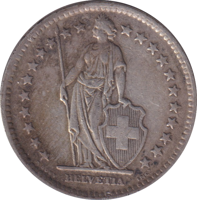 1944 SILVER SWITZERLAND 2 FRANC