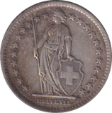 1944 SILVER SWITZERLAND 2 FRANC