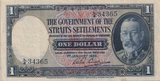 1935 ONE DOLLAR STRAITS SETTLEMENTS BANKNOTE REF-1840