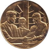 1974 SILVER GOLD PLATED WINSTON CHURCHILL USA CITIZENSHIP MEDALLION