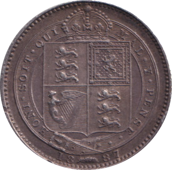 1887 SHILLING ( VF )