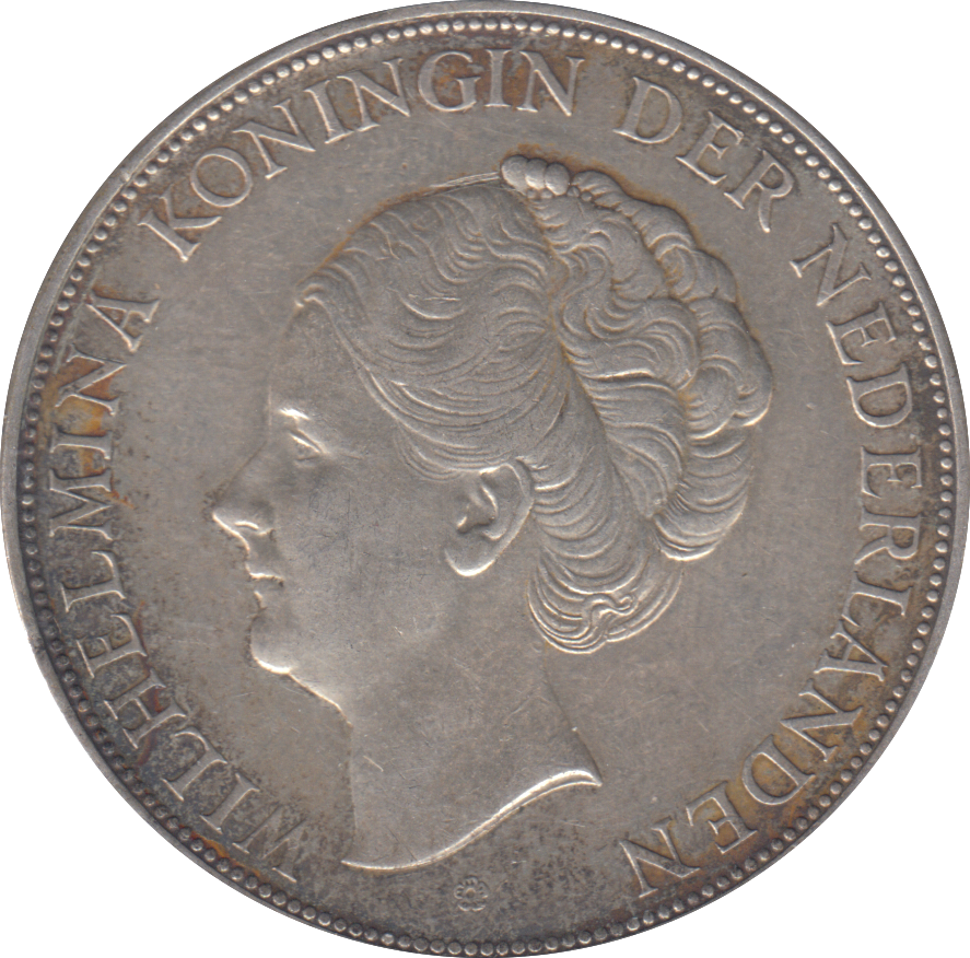 1937 SILVER 2 1/2 GUILDER NETHERLANDS