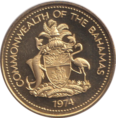 1974 ONE CENT BAHAMAS