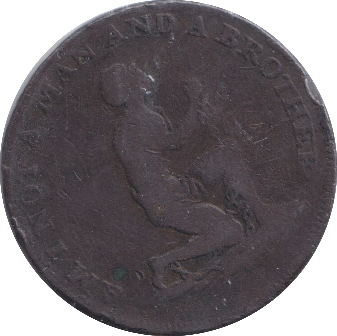 1795 AM I NOT A MAN ANTI SLAVERY HALFPENNY TOKEN