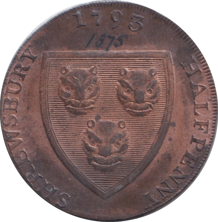 1793 SHREWSBURY HALFPENNY TOKEN