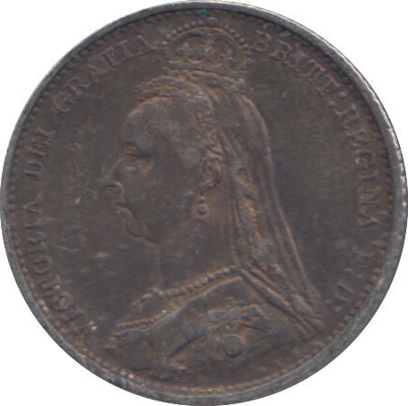 1887 SIXPENCE (  GF )