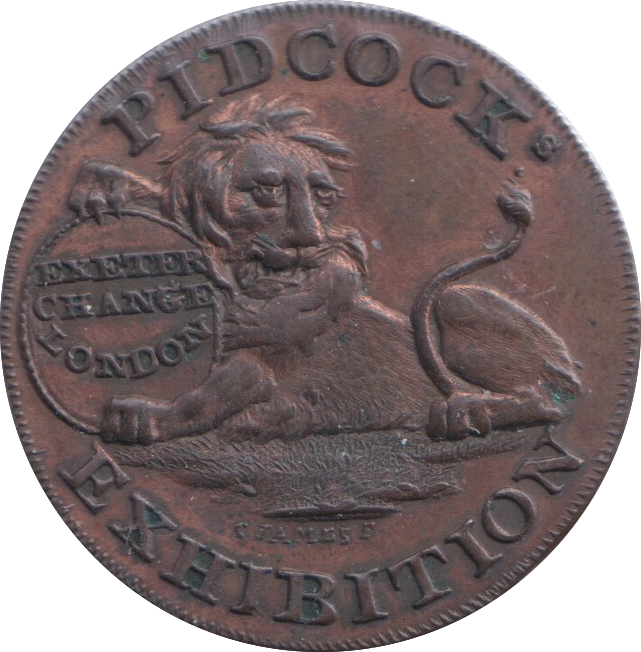 1795 PIDCOCK EXHIBITION HALFPENNY TOKEN