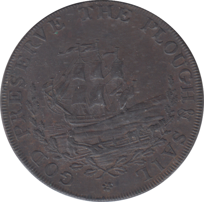 1794 IPSWITCH ARMS HALFPENNY TOKEN