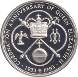 1993 SILVER PROOF FIVE DOLLAR CAYMAN ISLANDS