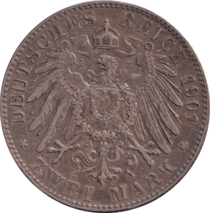 1901 SILVER 2 MARK GERMANY