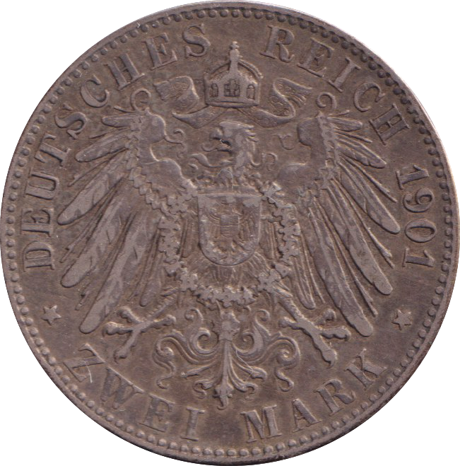 1901 SILVER 2 MARK GERMANY