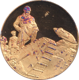 1974 SILVER GOLD PLATED WINSTON CHURCHILL TANK DEVELOPMENT MEDALLION
