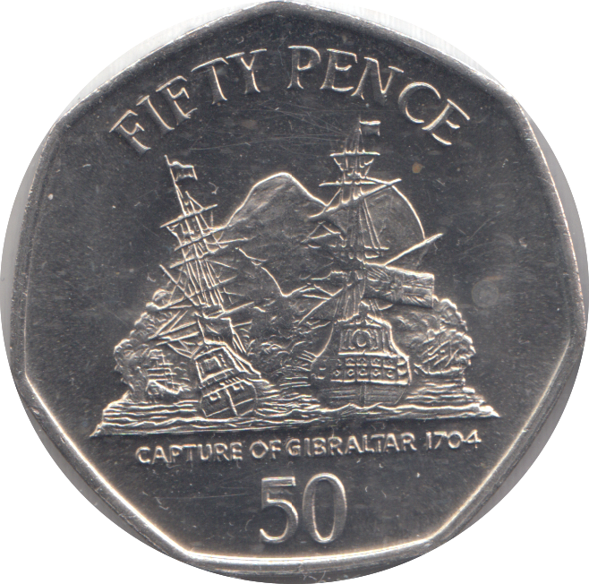 2006 FIFTY PENCE CAPTURE OF GIBRALTAR 1704