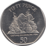 2006 FIFTY PENCE CAPTURE OF GIBRALTAR 1704