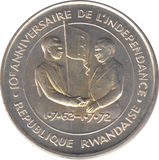 1972 SILVER 200 FRANCS RWANDA