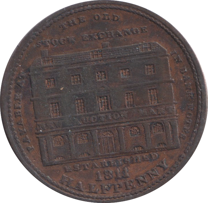 1811 WOODS OLD STOCK EXCHANGE HALFPENNY TOKEN