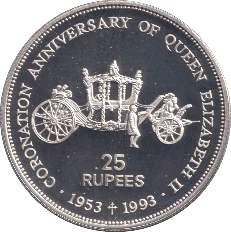 1993 SILVER PROOF TWENTY FIVE RUPEES REPUBLIC OF SEYCHELLES
