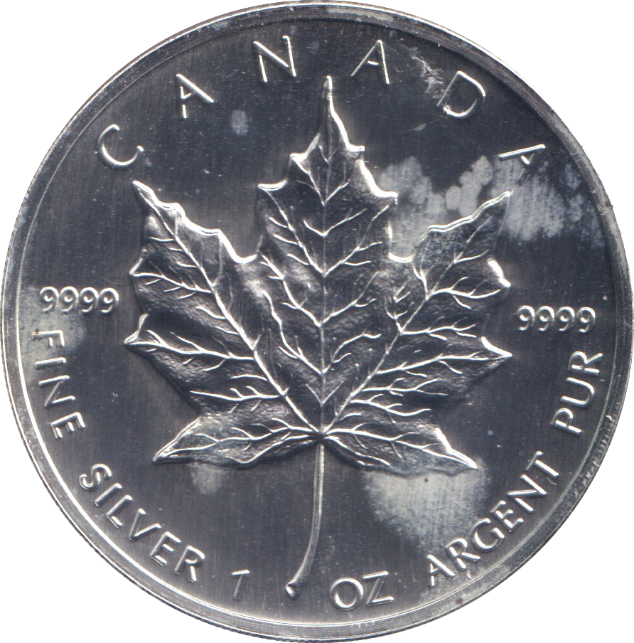 1998 1 OZ .999 FINE SILVER 5 DOLLARS CANADA