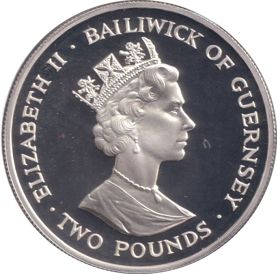 1993 SILVER PROOF TWO POUNDS BAILIWICK OF GUERNSEY