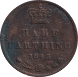 1843 HALF FARTHING ( VF )