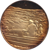 1974 SILVER GOLD PLATED WINSTON CHURCHILL D-DAY MEDALLION
