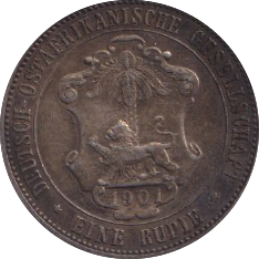 1901 SILVER GERMAN EAST AFRICA 1 RUPIE