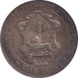 1901 SILVER GERMAN EAST AFRICA 1 RUPIE