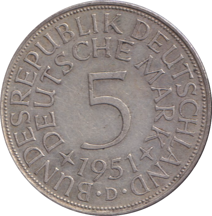 1951 5 MARK GERMANY
