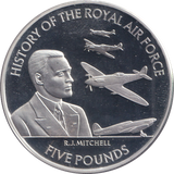 2008 SILVER PROOF R.J. MITCHELL FIVE POUNDS JERSEY
