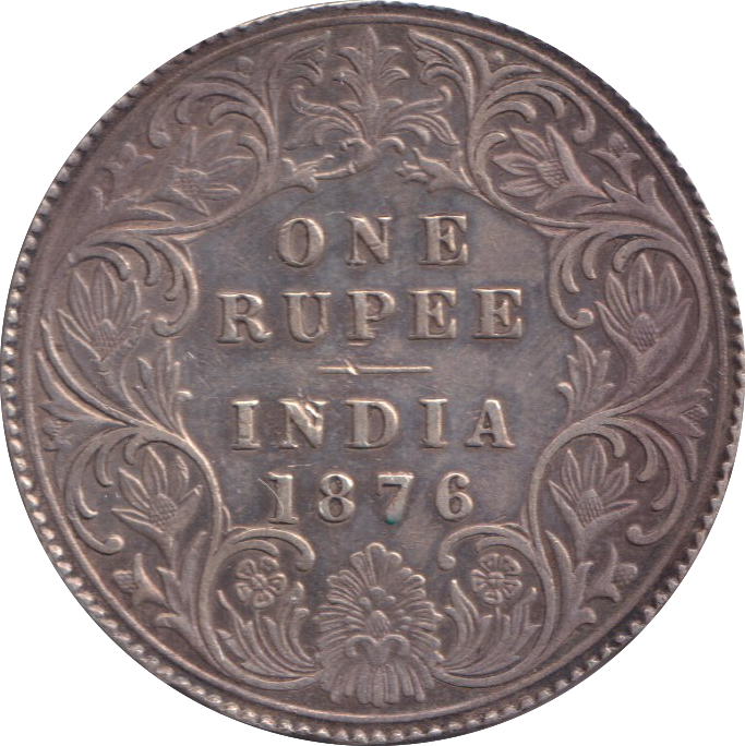 1876 SILVER ONE RUPEE INDIA