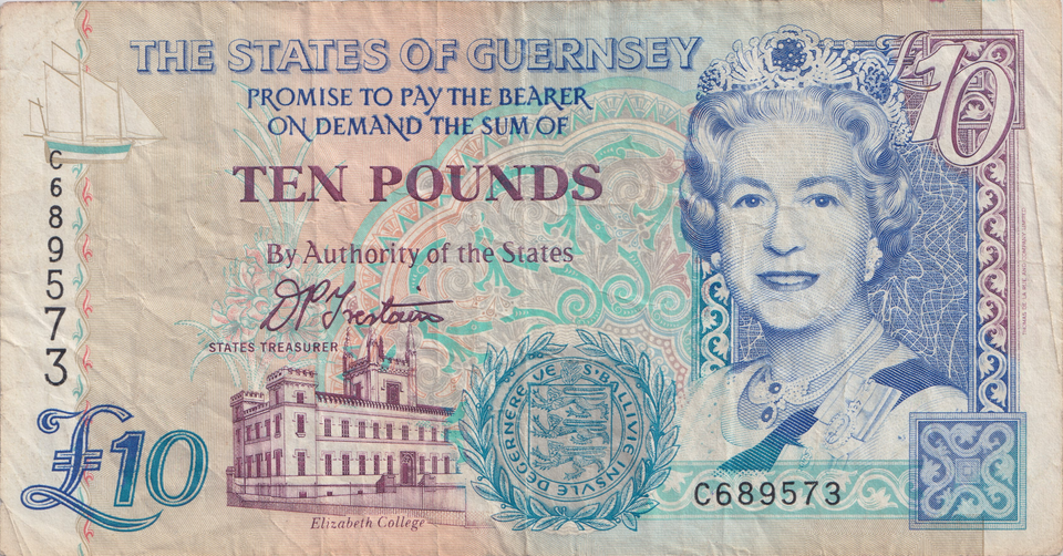 1995 TEN POUNDS GUERNSEY BANKNOTE REF-1811