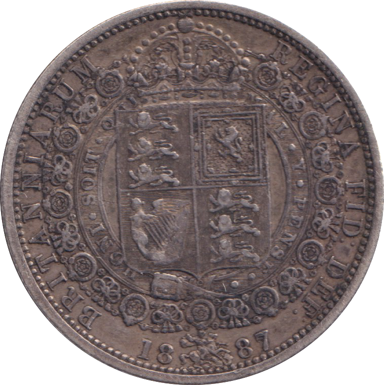 1887 HALF CROWN ( VF )