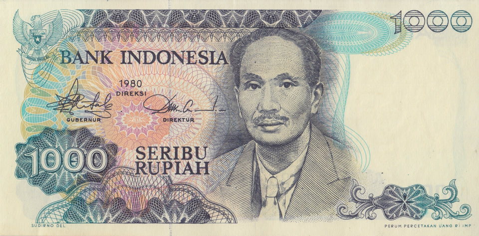 1980 INDONESIA 1000 RUPIAH BANKNOTE REF-1658