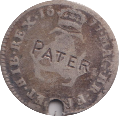 1677 MAUNDY THREEPENCE HOLED ( NF )