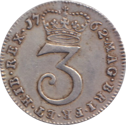 1762 MAUNDY THREEPENCE ( EF )