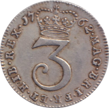 1762 MAUNDY THREEPENCE ( EF )