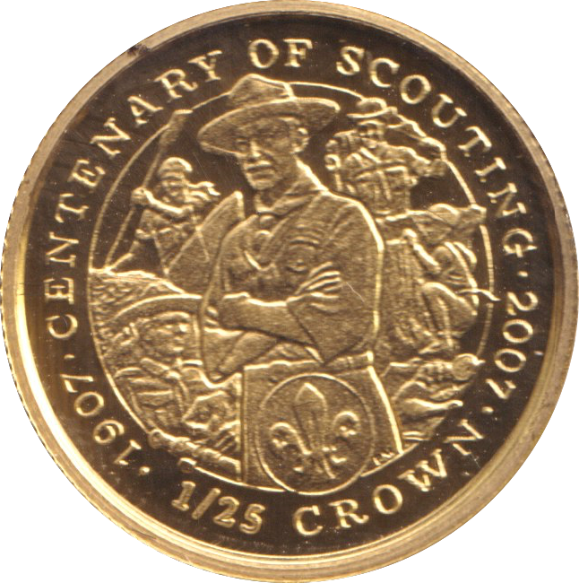 2007 GOLD PROOF 1/25 CROWN ISLE OF MAN