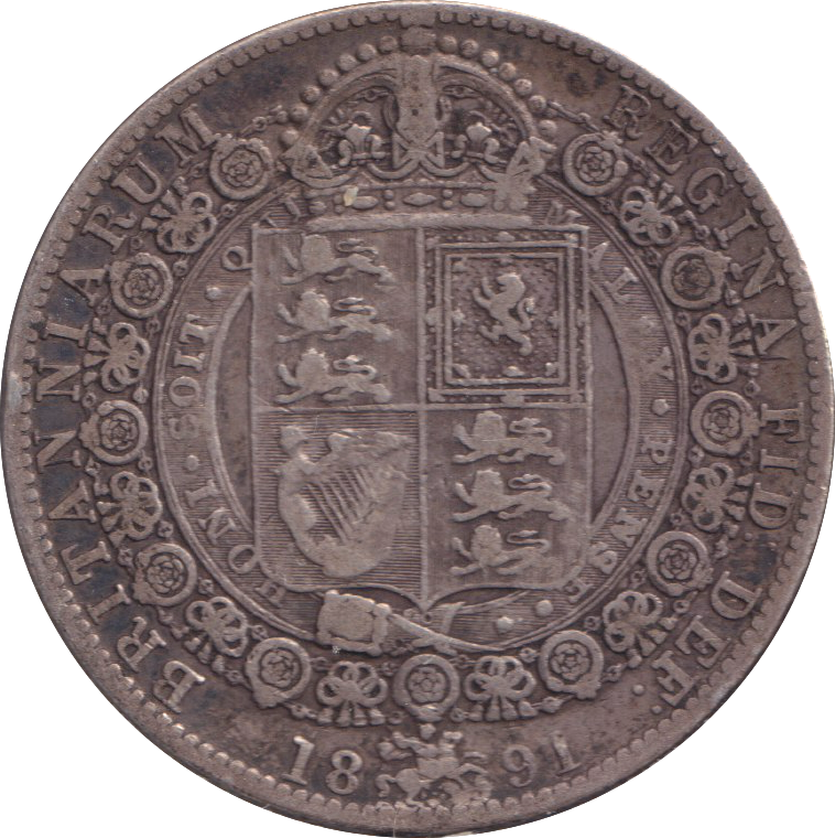 1891 HALFCROWN ( GF )