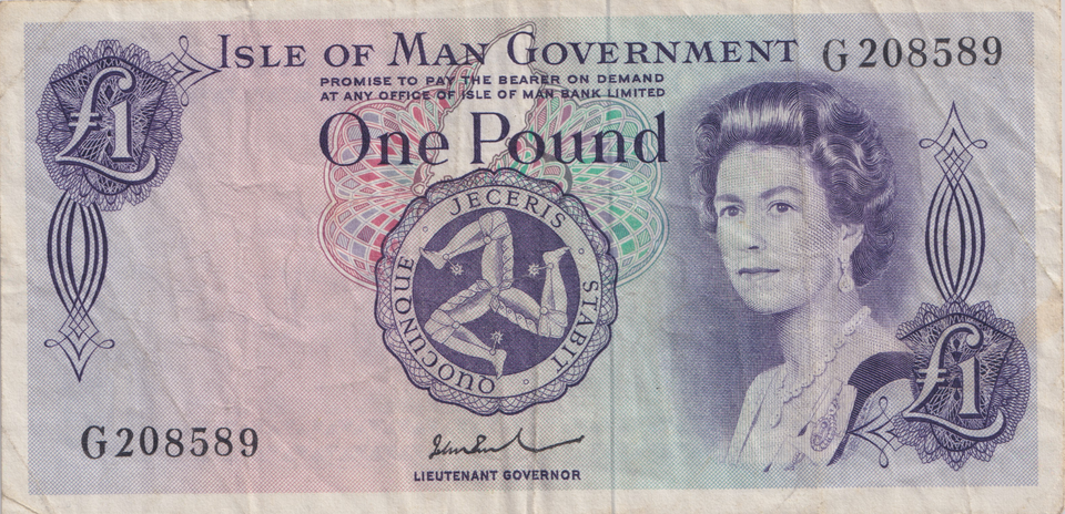 1983 ONE POUND ISLE OF MAN BANKNOTE REF-1837