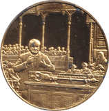 1974 SILVER GOLD PLATED WINSTON CHURCHILL WWII MEDALLION