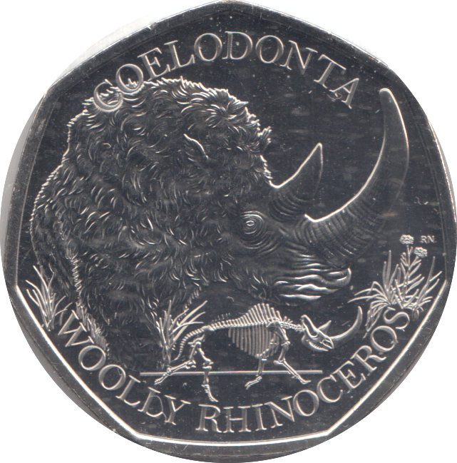 2024 FIFTY PENCE WOOLLY RHINOCEROS BU