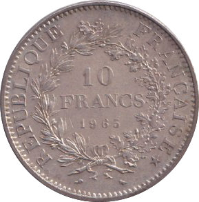 1965 SILVER FRANCE 10 FRANC