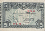 1937 5 PESTAS BANKNOTE SPAIN REF-1632